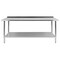 Emma and Oliver Stainless Steel 18 Gauge Prep and Work Table with Backsplash and Shelf, NSF